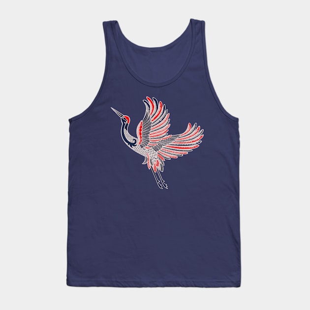 Crane Takes Flight Tank Top by machmigo